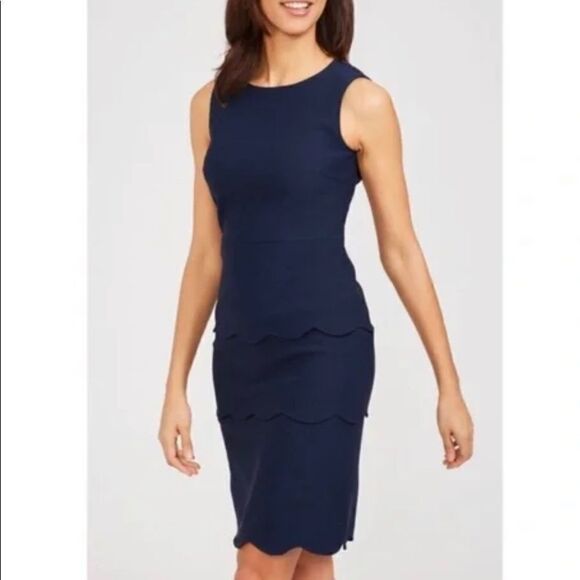 J. McLaughlin Tiered Scalloped Midi Dress - Picture 1 of 9